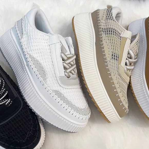 Women's White and Gray Sneakers - Picture 9 of 12